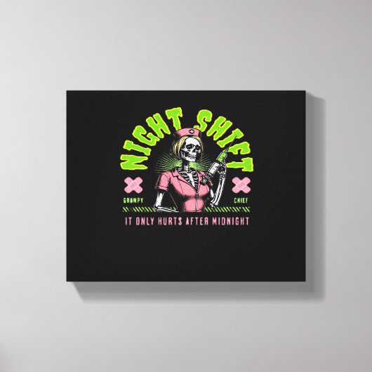 ナイトシフトナース – 全国ナース週間ギフトアイディア キャンバスプリント (正面)