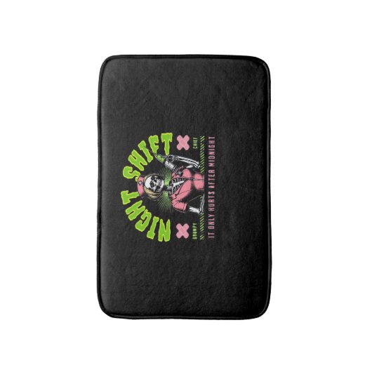 ナイトシフトナース – 全国ナース週間ギフトアイディア バスマット (正面縦)