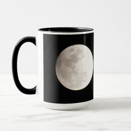 ナイトシフトフルムーンフォトグラフィック黒 マグカップ (左)