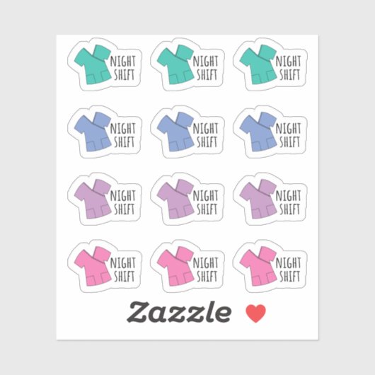 ナイトシフトリマインダーナースドクタースクラブプランナー シール (シート)