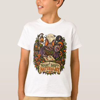 ナイトシフト自然研究家 コウモリ ハロウィン Tシャツ