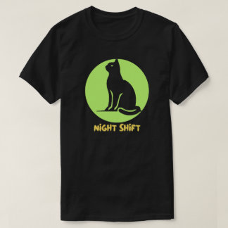 ナイトシフト黒猫ムーン グラフィックTシャツ Tシャツ