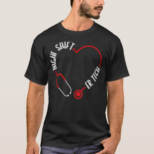 ナイトシフトERテック緊急医療ナースER Nur Tシャツ