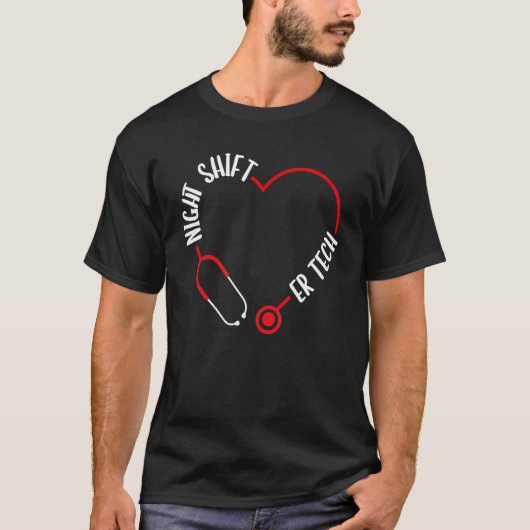 ナイトシフトERテック緊急医療ナースER Nur Tシャツ (正面)