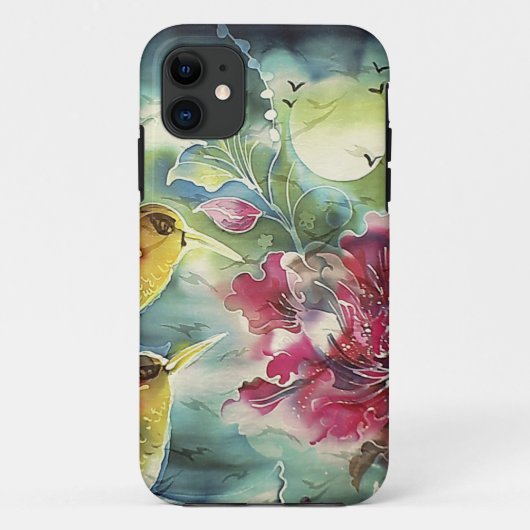 ナイトシルクアートで美しいハミングバード Case-Mate iPhoneケース (裏面)