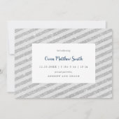 ナイトシルバ静かースノーフレークズホリデーベビー誕生 招待状 (裏面)