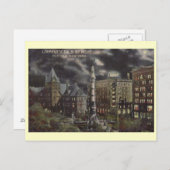 ナイトシーン,バッファロー,ニューヨークヴィンテージ ポストカード (正面/裏面)