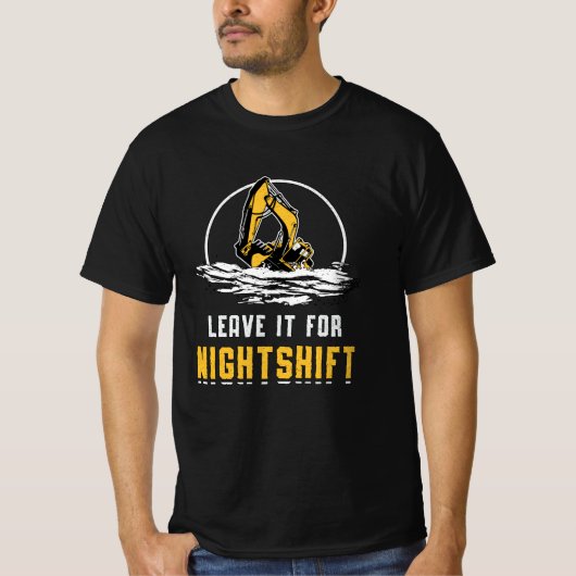 ナイトシ離れョフ建築用掘削機 Tシャツ (正面)