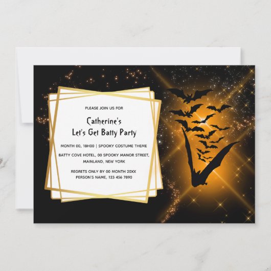 ナイトスカイこうもりホタルは大人ハロウィン 招待状 (正面)