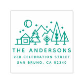 ナイトスカイアウトドアシーンモダン差出人住所 セルフインキングスタンプ (デザイン)