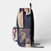 ナイトスカイウォーターカラームーンマーメイドバックパック プリントバックパック (右)