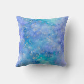 ナイトスカイウォーターカラー銀河系パープルブルーシルバー クッション (裏面)