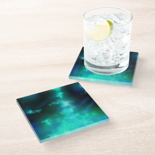 ナイトスカイエメラルドガラスコースター ガラスコースター (アングル)