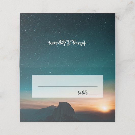 ナイトスカイエレガントスターズ銀河系マウンテン結婚ズ プレイスカード (外部開封)