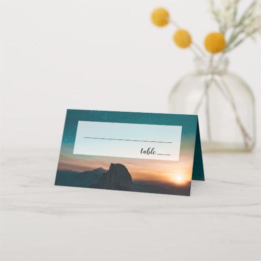 ナイトスカイエレガントスターズ銀河系マウンテン結婚ズ プレイスカード (正面)