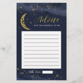 ナイトスカイオーバーザムーンベビーシャワーアドバイスカード (正面)