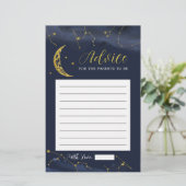 ナイトスカイオーバーザムーンベビーシャワーアドバイスカード (スタンド正面)