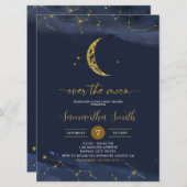 ナイトスカイオーバーザムーンベビーシャワー招待状 招待状 (正面/裏面)