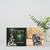 ナイトスカイカードのクリスマスツリーの写真と星 シーズンカード (スタンド正面)