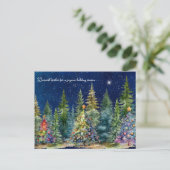 ナイトスカイクリスマスツリーフォレストホリデーポストカード シーズンポストカード (スタンド正面)