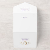 ナイトスカイスターシテラルアーチパープル結婚ズ オールインワン招待状 (外側)