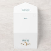 ナイトスカイスターズシアルアーチティール（緑がかった色）結婚ズ オールインワン招待状 (外側)