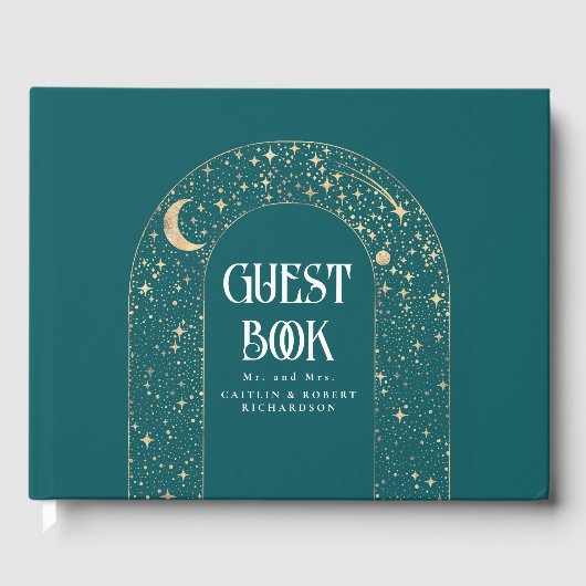 ナイトスカイスターズシナティール（緑がかった色）結婚ズ ゲストブック (正面)