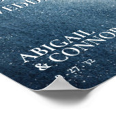 ナイトスカイスターズネイビーブルーホワイトウェルカムフォームボード ポスター (角)