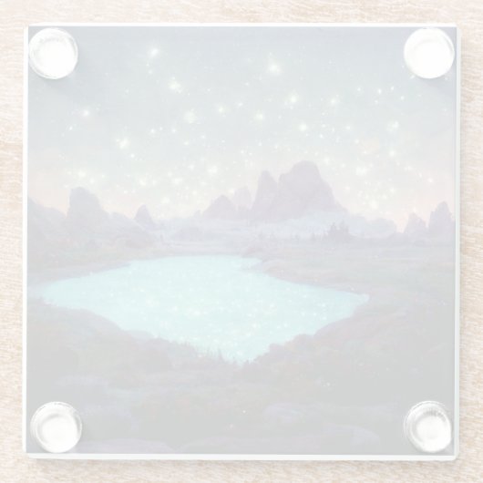 ナイトスカイスターズファンタジー風景 ガラスコースター (裏面)