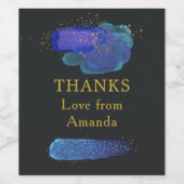 ナイトスカイスター宇宙ファンタジーパーティーありがとう ワインラベル (シングルラベル)