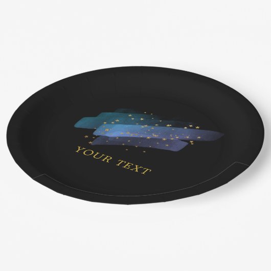 ナイトスカイスター宇宙ファンタジーパーティー ペーパープレート (アングル)