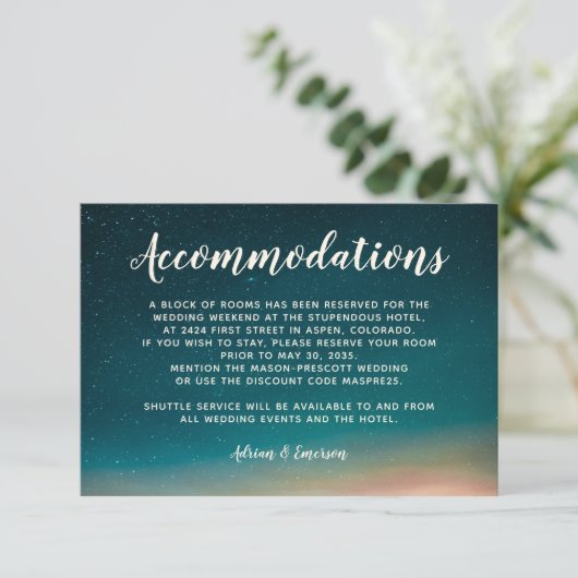 ナイトスカイスター銀河系サンセットマウン結婚テン エンクロージャーカード (スタンド正面)