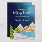 ナイトスカイスノーウィマウンテンホリデーディナーパーティー 招待状 (正面/裏面)