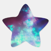 ナイトスカイネオンライトエメラルドステッカー 星シール (正面)