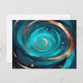ナイトスカイネブラターコイズと銅メタリック ポストカード (正面/裏面)