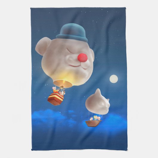 ナイトスカイバルーンアドベンチャー キッチンタオル (縦)