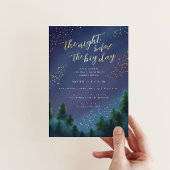 ナイトスカイフォイル結婚ズリハーサルディナー招待状 箔シーズンカード