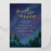 ナイトスカイフォイル結婚ズリハーサルディナー招待状 箔シーズンカード (正面)