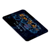 ナイトスカイブルーバラ金ゴールドリーフ彼女の美しいスウィート16 マグネット (右側)