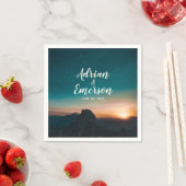 ナイトスカイマウンテン銀河系サンモダンライズ結婚ズ スタンダードカクテルナプキン (インサイチュ)