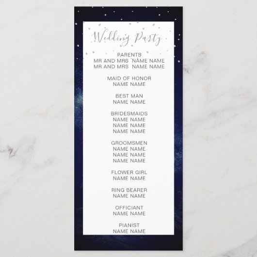 ナイトスカイムーンシチュアルエレガントなウェディングウェルカム プログラム (裏面)
