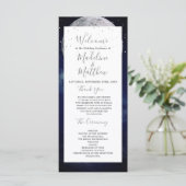 ナイトスカイムーンシチュアルエレガントなウェディングウェルカム プログラム (スタンド正面)