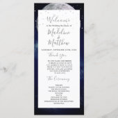 ナイトスカイムーンシチュアルエレガントなウェディングウェルカム プログラム (正面)
