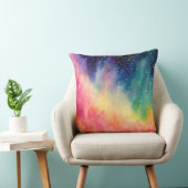 ナイトスカイレインボーウォーターカラー抽象芸術アート クッション (椅子)