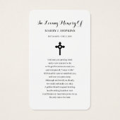 ナイトスカイ悔やみや弔慰葬儀記念祈りの言葉カード (裏面)