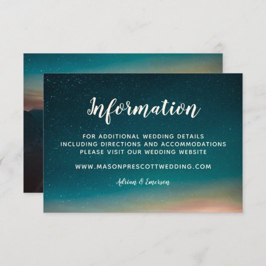 ナイトスカイ銀河系マウンテンサンライズウェブサイト情報 エンクロージャーカード (正面/裏面)