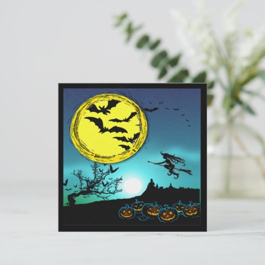 ナイトスカイ飛んでいるの中の若い魔女招待状 招待状 (スタンド正面)