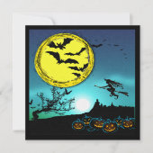 ナイトスカイ飛んでいるの中の若い魔女招待状 招待状 (正面)
