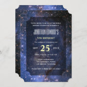 ナイトスカイ/宇宙テーマ誕生日パーティーの招待 招待状 (正面/裏面)