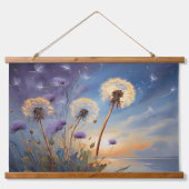 ナイトスカイAIアートの魅力絵画Dandelion 吊り下げ型タペストリー (正面)